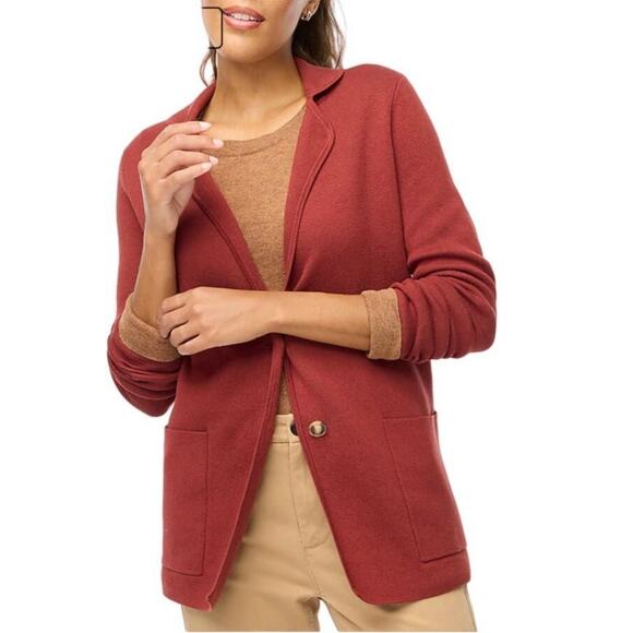 J. Crew Factory NWT Orange Sweater Blazer - size Small - Picture 1 of 8